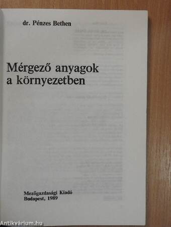 Mérgező anyagok a környezetben