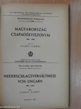 Magyarország csapadékviszonyai 1901-1940.