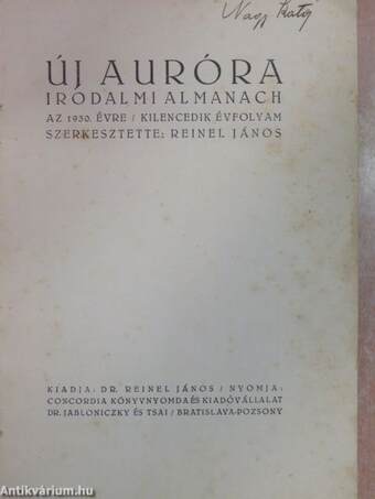 Új Auróra az 1930. évre