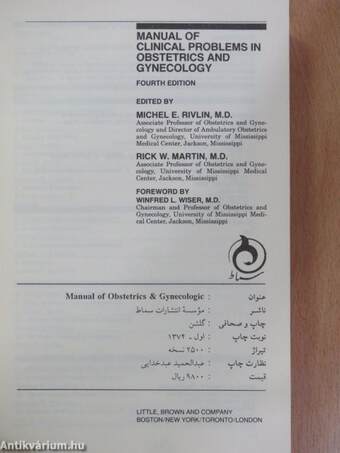 Manual of Clinical Problems in Obstetrics and Gynecology