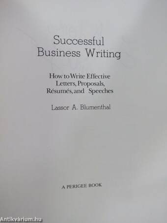 Successful Business Writing