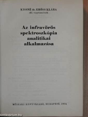 Az infravörös spektroszkópia analitikai alkalmazása