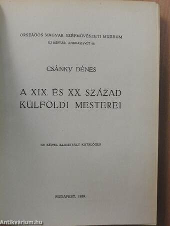 A XIX. és XX. század külföldi mesterei