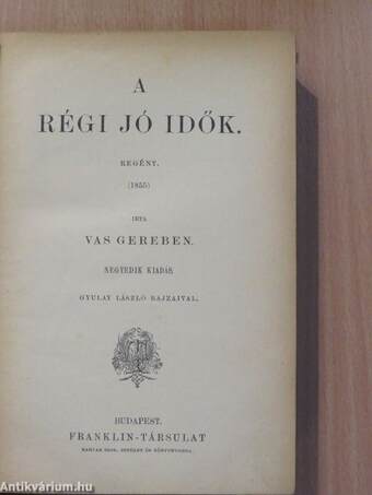 Vas Gereben munkáinak együttes képes kiadása 1-10.