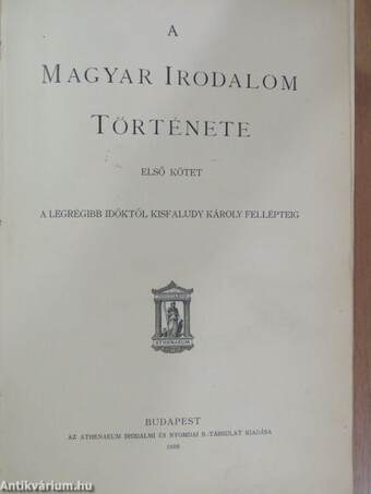 A magyar irodalom története I-II.