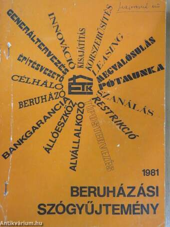 Beruházási szógyűjtemény 1981