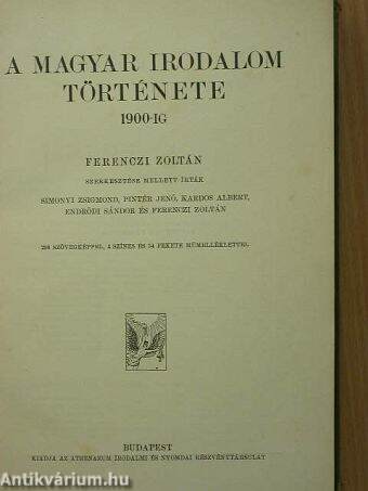 A magyar irodalom története 1900-ig