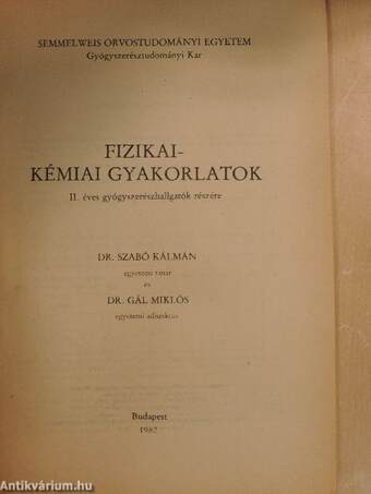 Fizikai-kémiai gyakorlatok