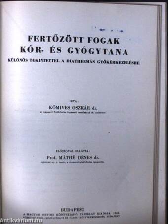 Rovarok és betegségek/Munkaegészségtan/Fertőzött fogak kór- és gyógytana