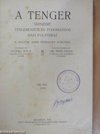 A Tenger 1918.