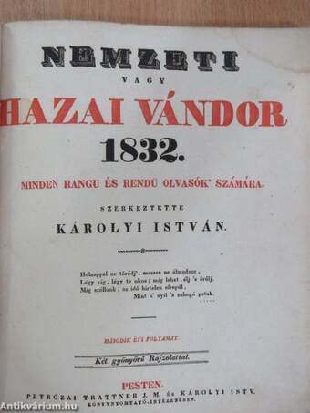 Nemzeti vagy hazai vándor 1832.