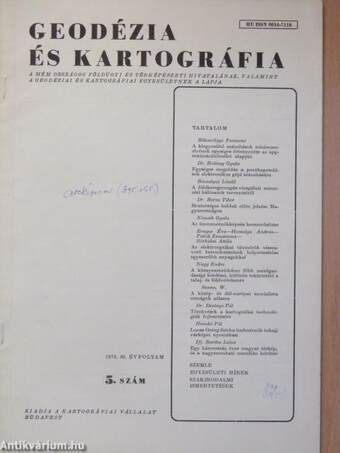 Geodézia és kartográfia 1978/5.