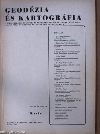 Geodézia és kartográfia 1975/5.