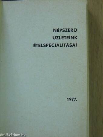 Népszerű üzleteink ételspecialitásai (minikönyv)