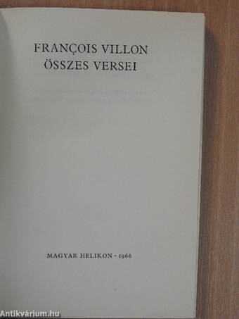 Francois Villon összes versei