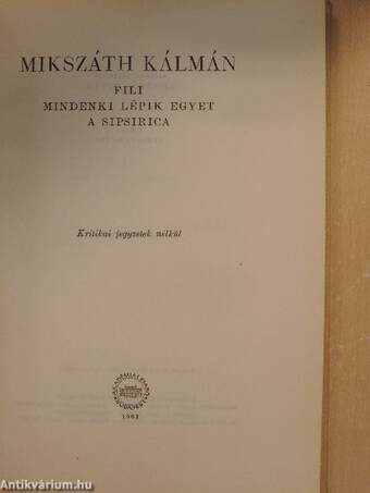 Fili/Mindenki lépik egyet/A Sipsirica/Akli Miklós cs. kir. udvari mulattató története/A vén gazember/Kozsibrovszky üzletet köt