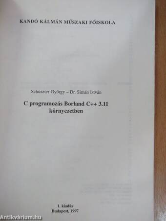 C programozás Borland C++ 3.11 környezetben