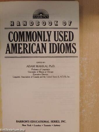 Handbook of commonly used american idioms