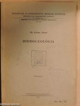 Hidrogeológia I.