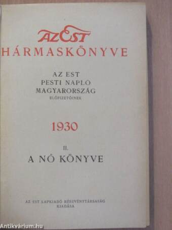 Az Est hármaskönyve 1930. II.