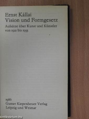 Vision und Formgesetz