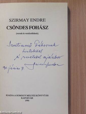 Csöndes fohász (dedikált példány)