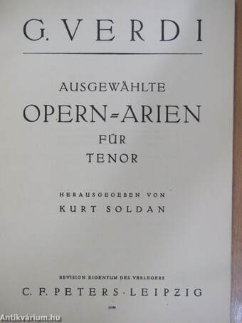 Ausgewählte opern-arien für tenor