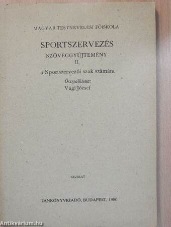 Sportszervezés szöveggyűjtemény II.