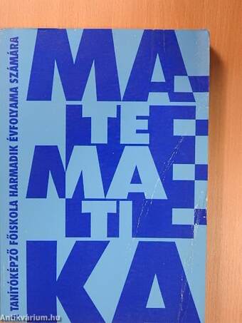 Matematika a tanítóképző főiskola harmadik évfolyama számára