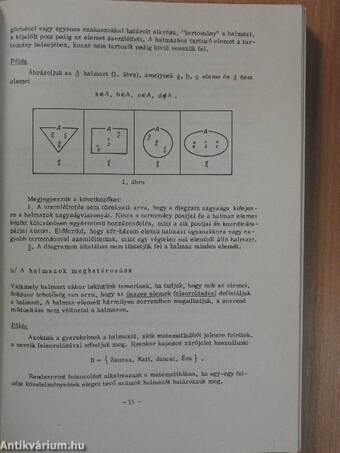 Matematika a tanítóképző főiskola első évfolyama számára