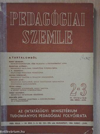 Pedagógiai Szemle 1954. március-június