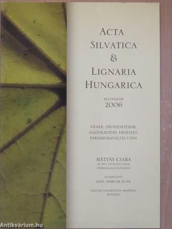 Acta Silvatica & Lignaria Hungarica 2006 Különszám