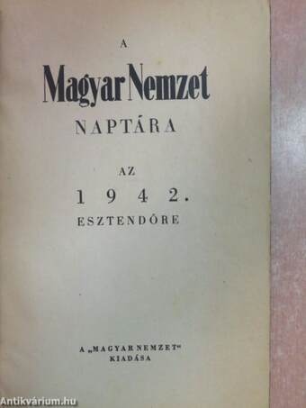 A Magyar Nemzet Naptára az 1942. esztendőre