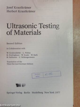 Ultrasonic Testing of Materials