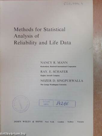 Methods for Statistical Analysis of Reliability and Life Data