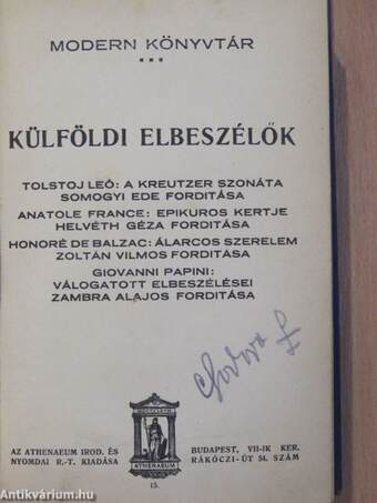 Külföldi elbeszélők IV.