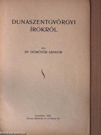 Dunaszentgyörgyi írókról