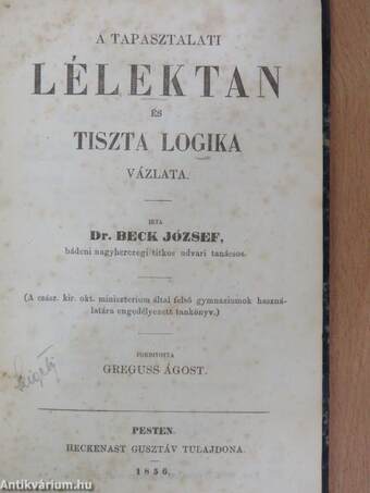 A tapasztalati lélektan és tiszta logika vázlata