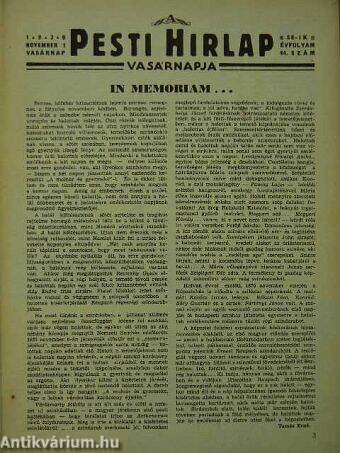 A Pesti Hirlap Vasárnapja 1936. november 1.