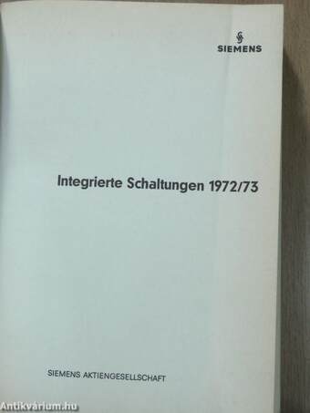 Integrierte Schaltungen Datenbuch 1972/73