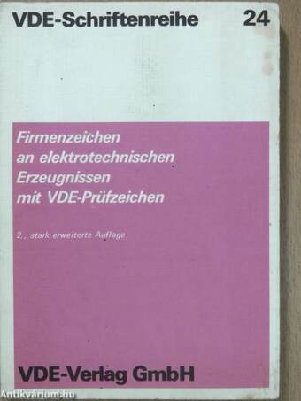 Firmenzeichen an elektrotechnischen - Erzeugnissen mit VDE-Prüfzeichen