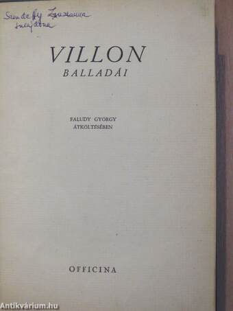 Villon balladái Faludy György átköltésében