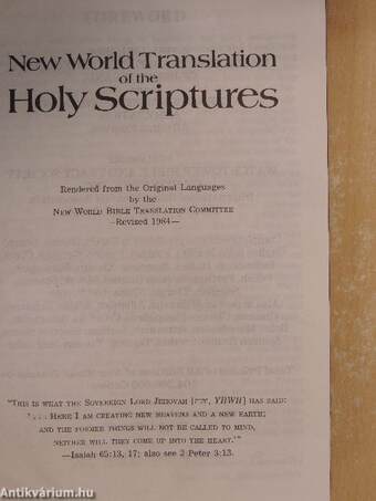 New World Translation of the Holy Scriptures