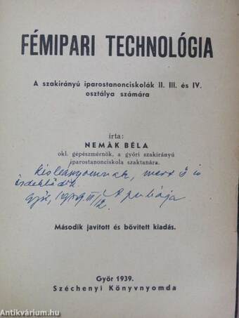 Fémipari technológia