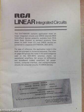 RCA - Linear Integrated Circuits