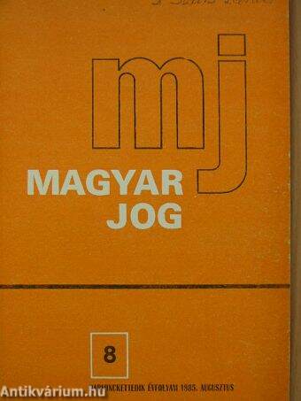 Magyar jog 1985. augusztus