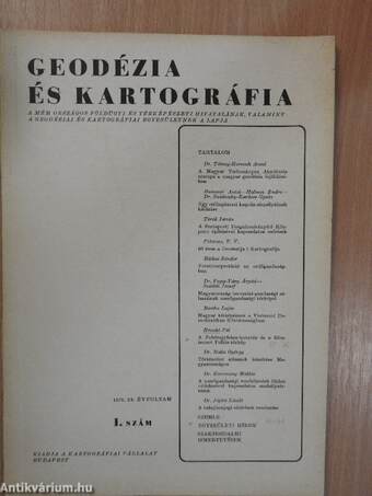 Geodézia és kartográfia 1976/1.