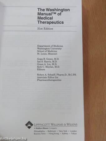 The Washington Manual of Medical Therapeutics