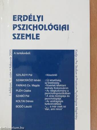Erdélyi Pszichológiai Szemle 2000/1.