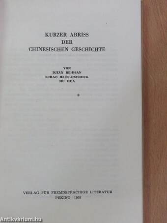 Kurzer Abriss der Chinesischen Geschichte